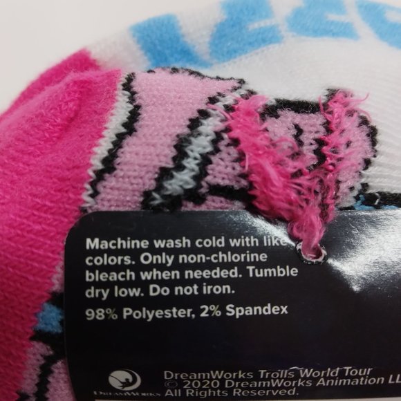 Trolls World Tour Girls' No Show Socks, 6 Pack Size Small 6-10.5 Multi Color - Picture 7 of 8